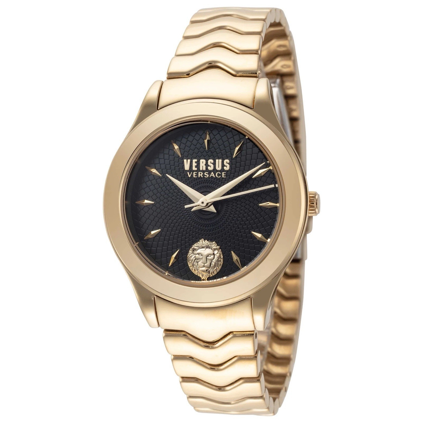 Versace Versus Mount Pleasant Gold Tone Medusa Head Watch New W/Case Authentic